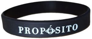 Pulsera negra propósito (grande) 202x12x2